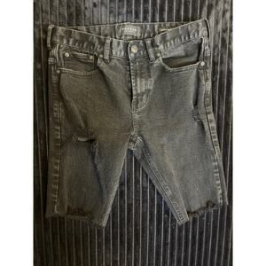 Men’s PacSun Stacked Skinny Black Jean Shorts 30x32 - DIY Distressed & Frayed